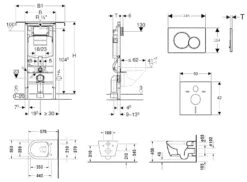 Geberit Duofix - Toiletset Met Sigma01 Bedieningsplaat, Alpine Wit + Duravit ME By Starck Hangend Toilet En Wc Bril, Rimless, SoftClose 111.355.00.5 NM1 -Badkamer Luxe f997ab2128da2e17f8f73b0f