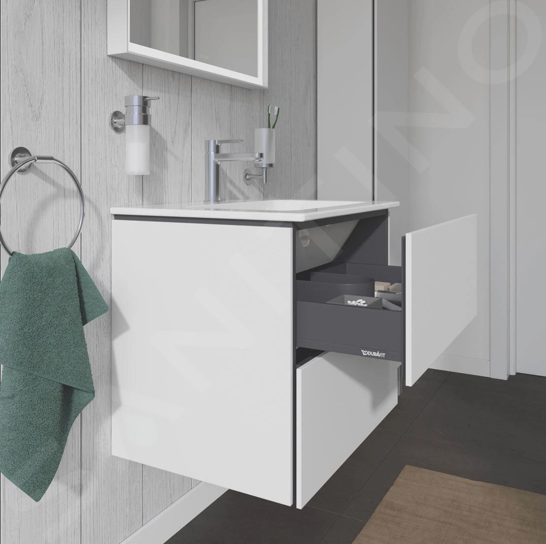 Duravit L-Cube - Wastafelonderkast 550x620x481 Mm, 2 Laden, Wit Mat LC624001818 4 Duravit L-Cube - Wastafelonderkast 550x620x481 Mm, 2 Laden, Wit Mat LC624001818 - Afbeelding 4