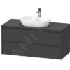 Duravit Ketho.2 - Wastafelonderkast Met Uitsparing 568x1200x550 Mm, 2 Laden, Grafiet Mat K24897049490000