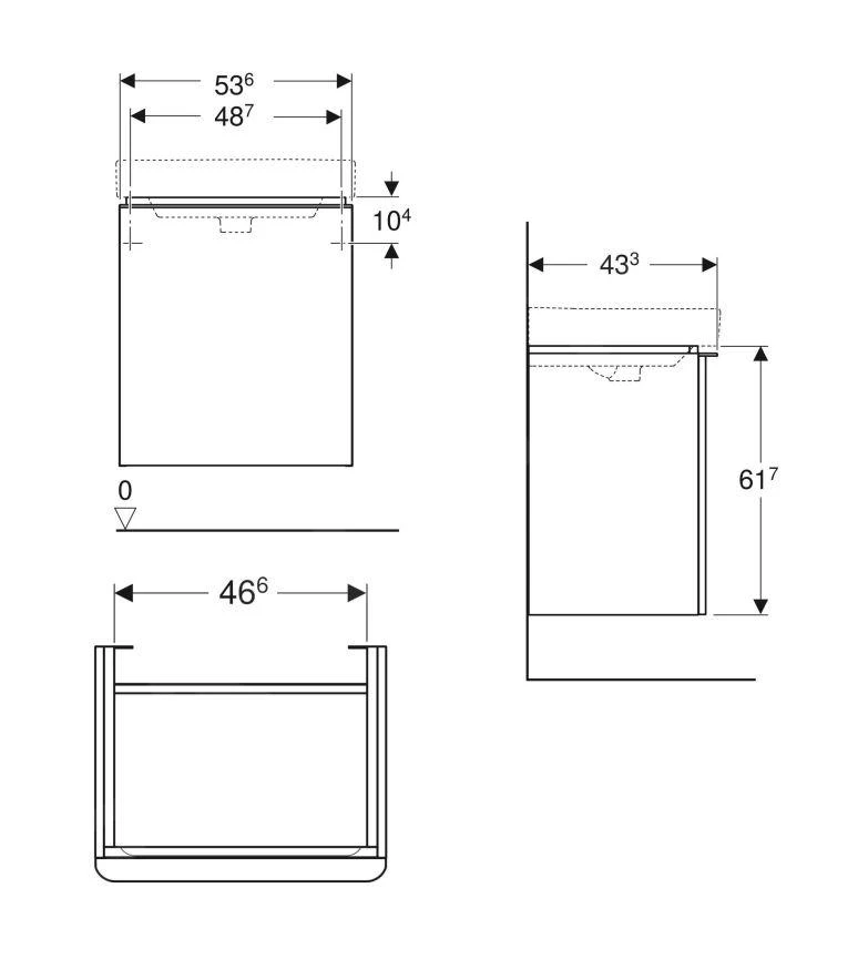 Geberit Smyle Square - Wastafelkast, 536x433x617 Mm, 1 Deur, Scharnieren Rechts, Zand Grijs 500.365.JL.1 2 Geberit Smyle Square - Wastafelkast, 536x433x617 Mm, 1 Deur, Scharnieren Rechts, Zand Grijs 500.365.JL.1 - Afbeelding 2
