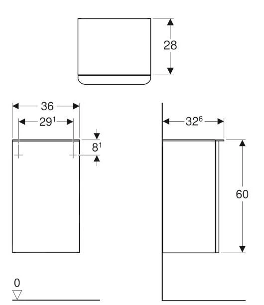 Geberit Smyle Square - Zijkast, Scharnieren Links, Zand Grijs 500.360.JL.1 2 Geberit Smyle Square - Zijkast, Scharnieren Links, Zand Grijs 500.360.JL.1 - Afbeelding 2