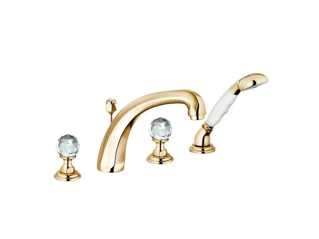 Kludi Adlon - Badmengkraan Met Waste, 4-gats Installatie, Goud 5152445G4 1 Kludi Adlon - Badmengkraan Met Waste, 4-gats Installatie, Goud 5152445G4