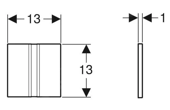 Geberit Spoelsystemen - Urinoirstuursysteem Met Pneumatische Spoelactivering, Bedieningsplaat Type 01, Chroom 116.011.21.5 2 Geberit Spoelsystemen - Urinoirstuursysteem Met Pneumatische Spoelactivering, Bedieningsplaat Type 01, Chroom 116.011.21.5 - Afbeelding 2