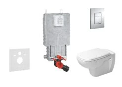 Grohe Uniset - Complete Toiletset, Wand-wc + D-Code Toiletzitting, Rimless, SoftClose, + Bedieningsplaat Skate Cosmo, Chroom 38643SET-KK