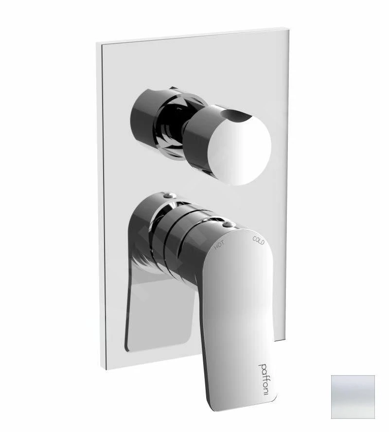 Paffoni Tilt - Inbouwkraan Incl. Inbouwdeel, Voor 3 Uitgangen, Mat Wit TI019BO/M 1 Paffoni Tilt - Inbouwkraan Incl. Inbouwdeel, Voor 3 Uitgangen, Mat Wit TI019BO/M