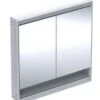 Geberit ONE - Spiegelkast Met LED-verlichting, 900x900x150 Mm, 2 Deuren, Met Nis, Inbouw, Wit 505.823.00.2