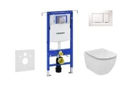 Geberit Duofix - Set Voorwandinstallatie, Toilet En Zitting Ideal Standard Tesi, Sigma30 Bedieningsplaat, Wit/chroom 111.355.00.5 NF5