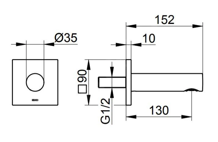Keuco IXMO - Baduitloop, Aluminium 59545170002 2 Keuco IXMO - Baduitloop, Aluminium 59545170002 - Afbeelding 2