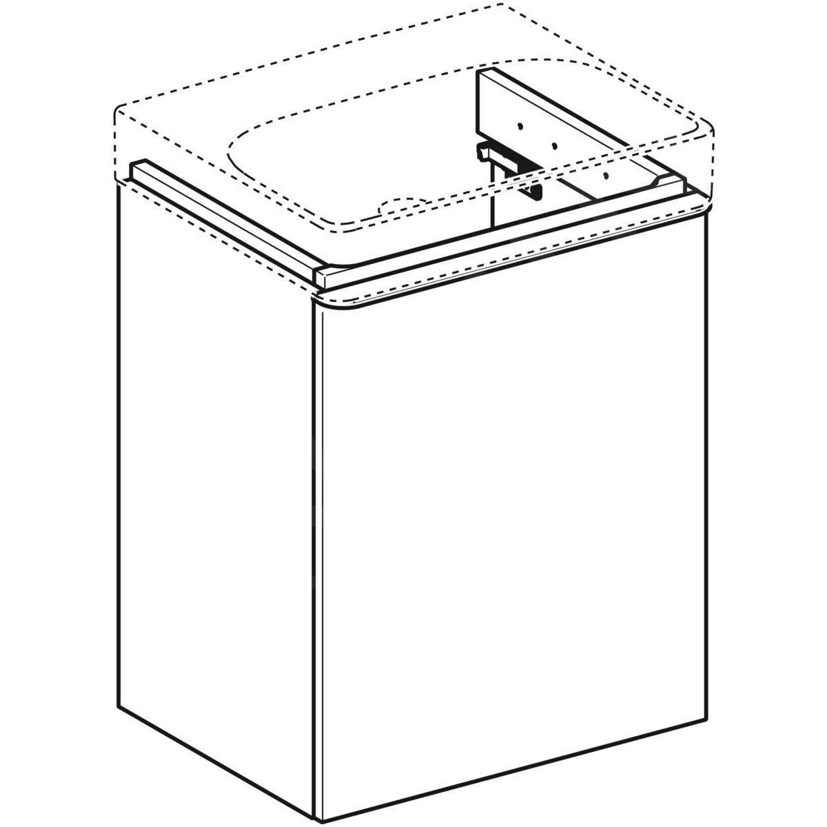 Geberit Smyle Square - Wastafelkast, 492x406x617 Mm, 1 Deur, Scharnieren Rechts, Zand Grijs 500.363.JL.1 3 Geberit Smyle Square - Wastafelkast, 492x406x617 Mm, 1 Deur, Scharnieren Rechts, Zand Grijs 500.363.JL.1 - Afbeelding 3