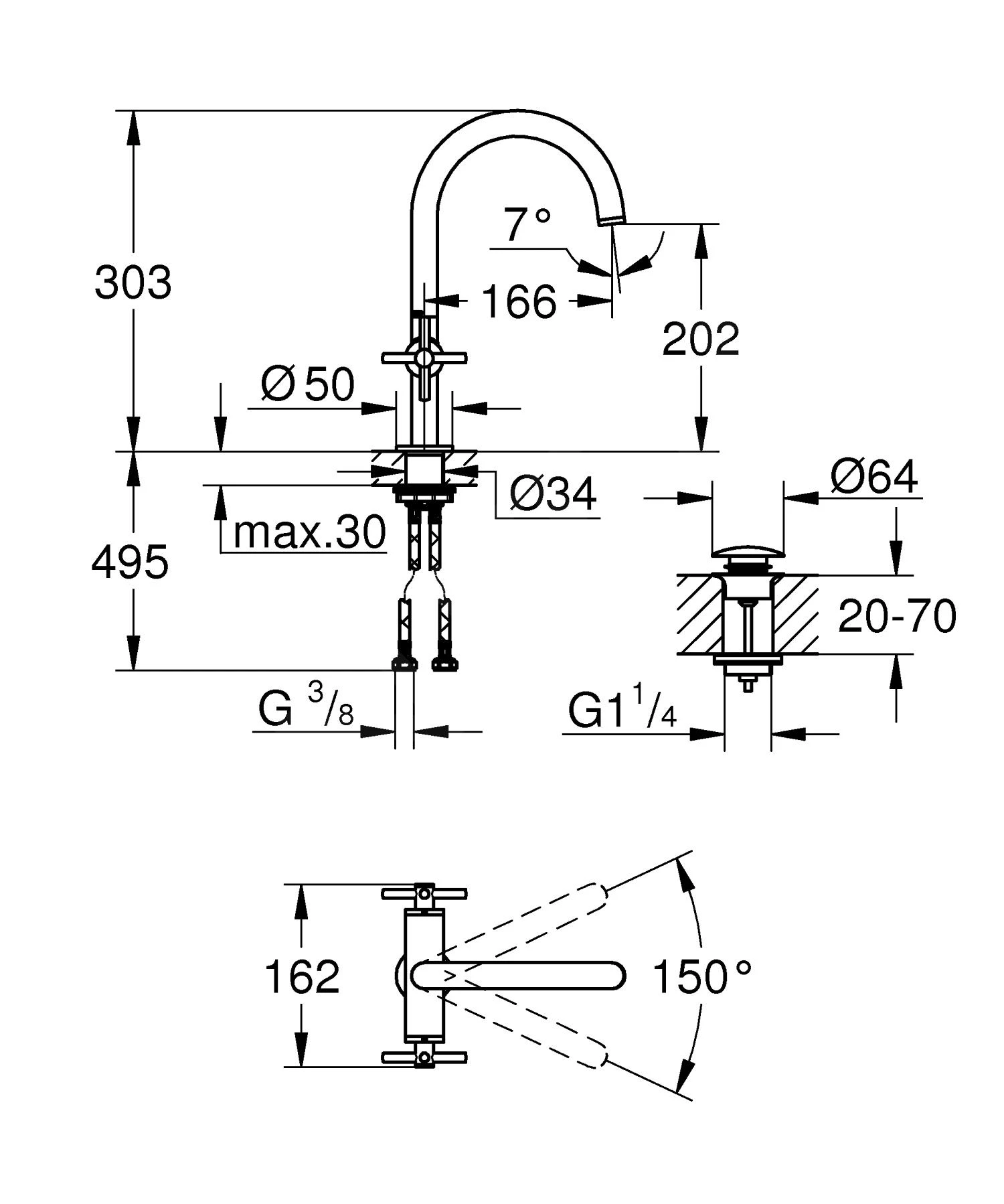 Grohe Atrio - Wastafelkraan Met Waste En Draaibare Uitloop, L-size, Supersteel 21019DC3 2 Grohe Atrio - Wastafelkraan Met Waste En Draaibare Uitloop, L-size, Supersteel 21019DC3 - Afbeelding 2